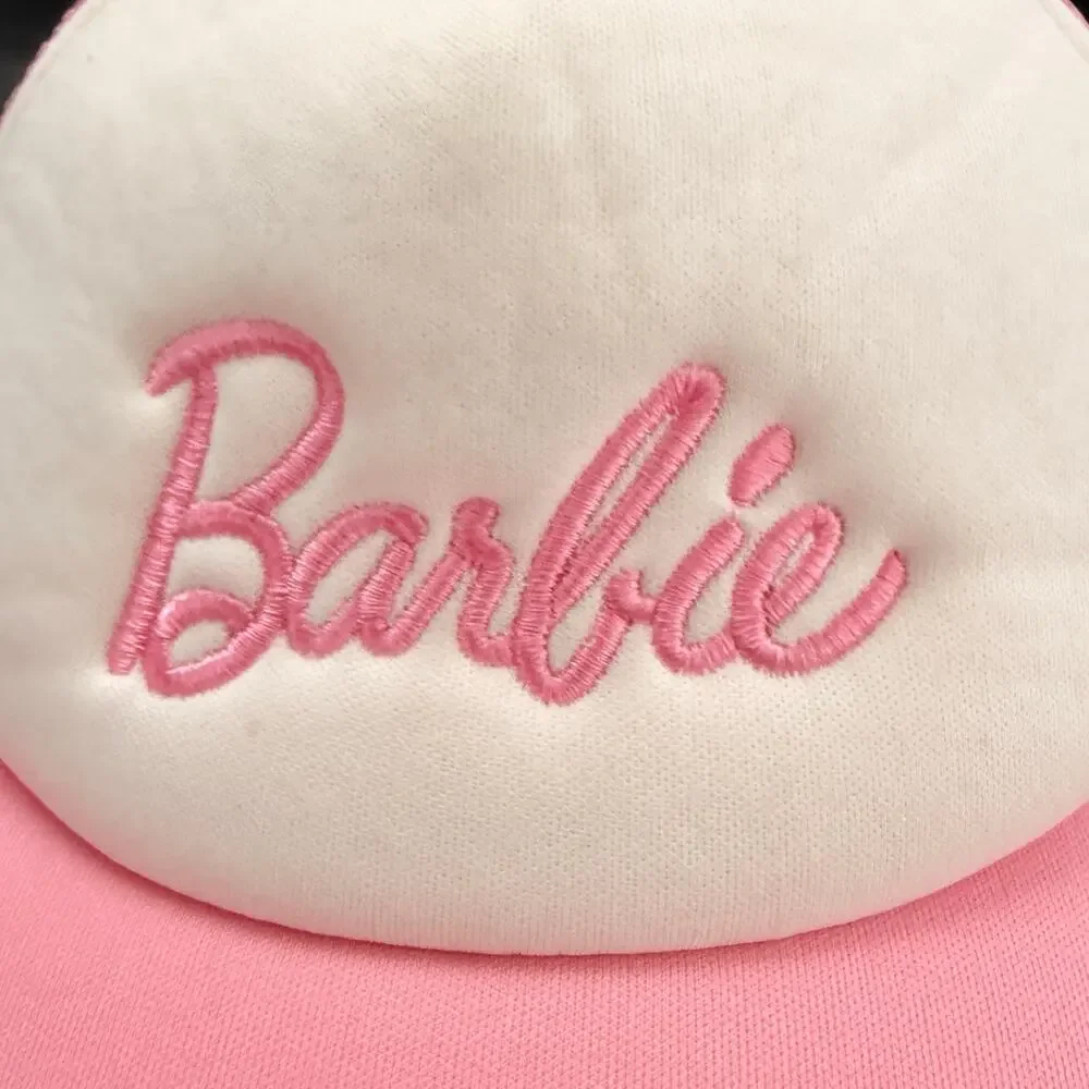 Barbie Trucker Hat Mesh Back Pink & White Adult Size New